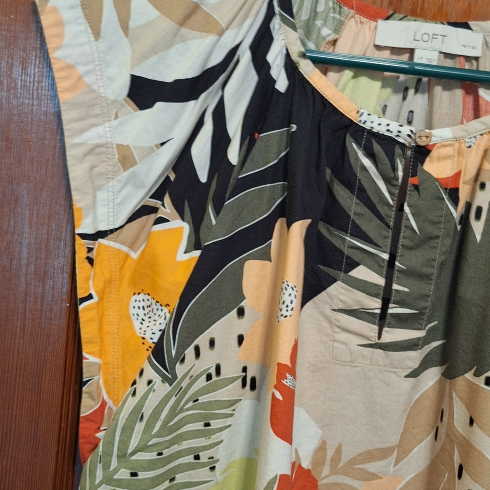 LOFT Multicolor Tropical Blouse